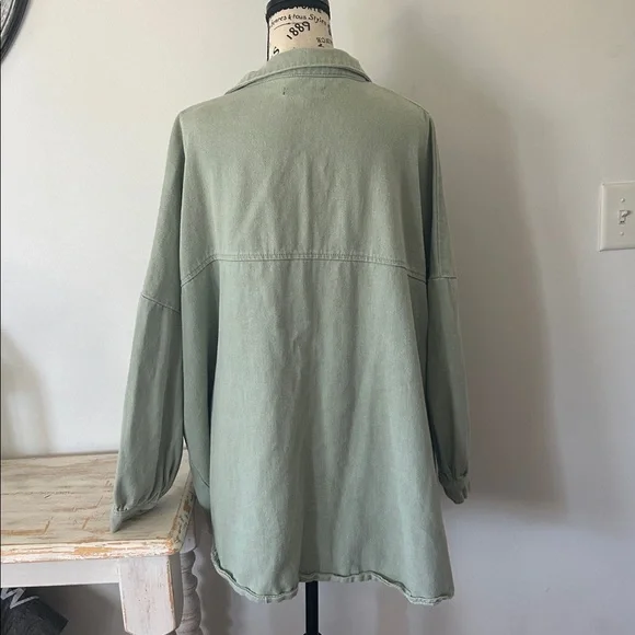 Misguided Denim Oversized Shacket Shirt Jacket Women’s size 12 - Picture 7 of 10
